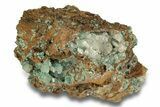 Fibrous Blue Aurichalcite Crystals with Calcite - Mexico #257327-1